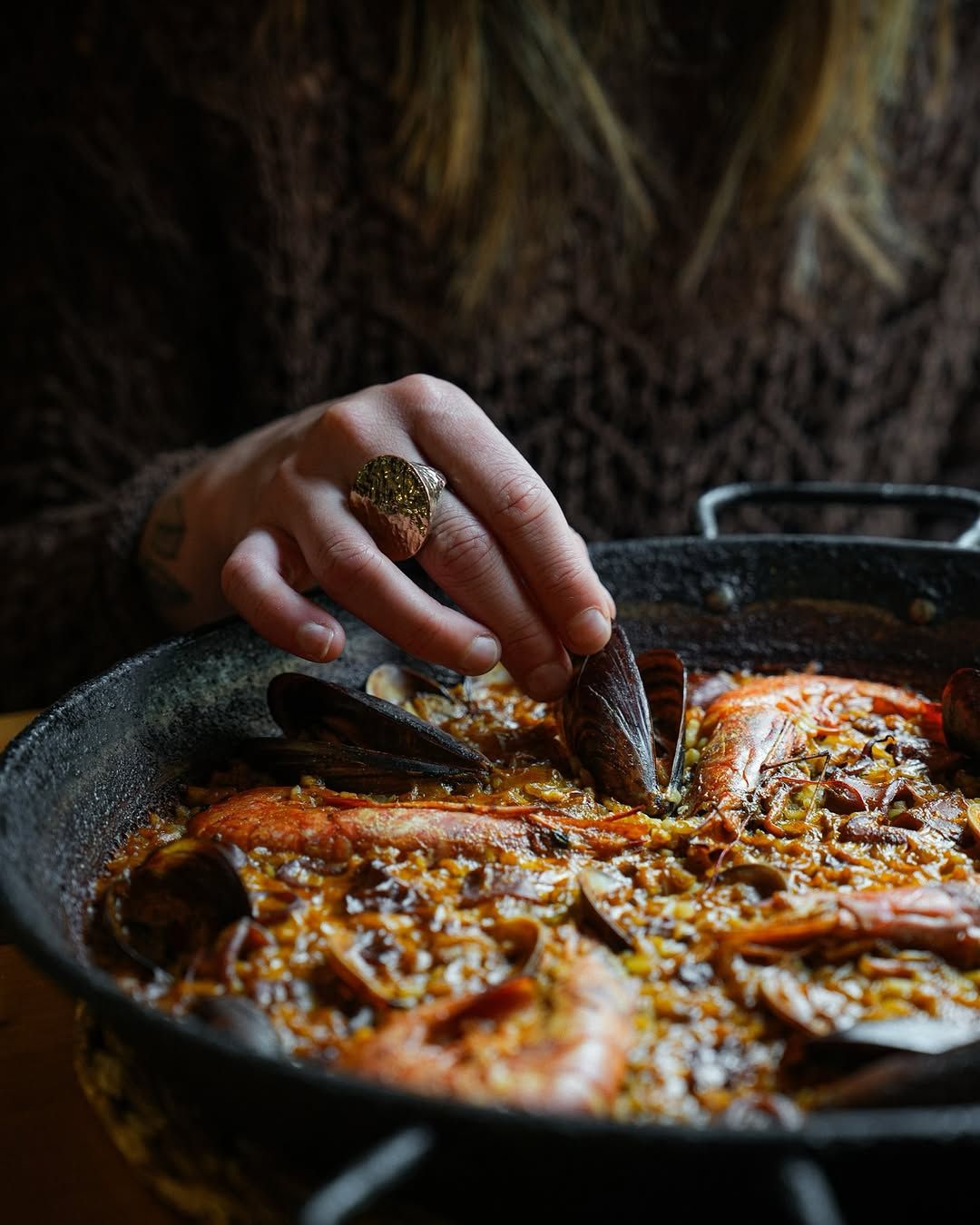 Paella de marisco en 