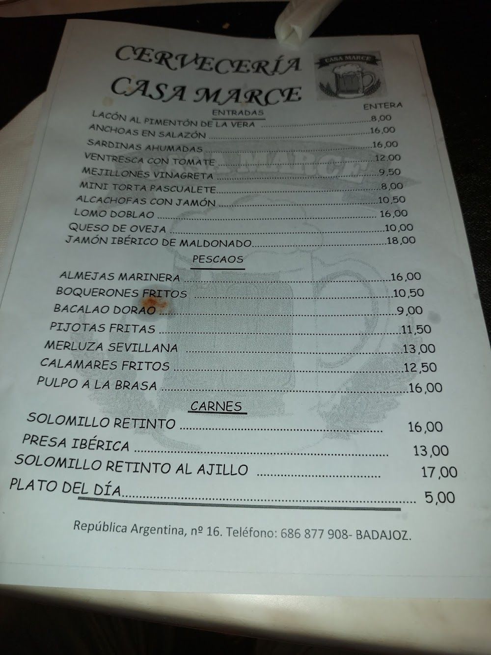Carta deCasa Marce Badajoz