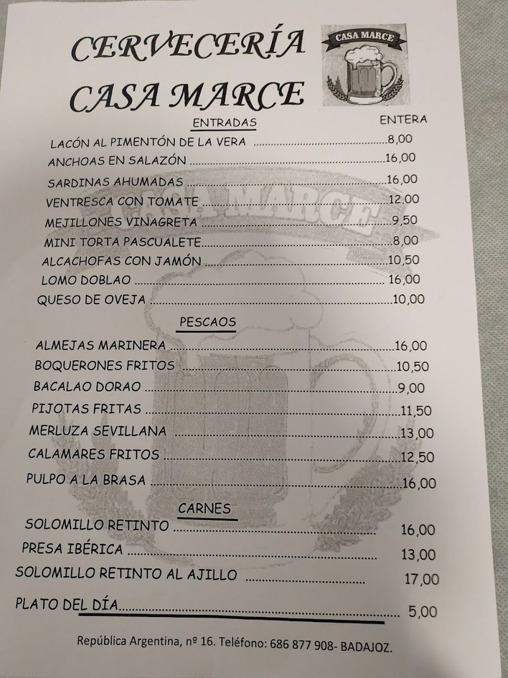 Carta deCasa Marce Badajoz