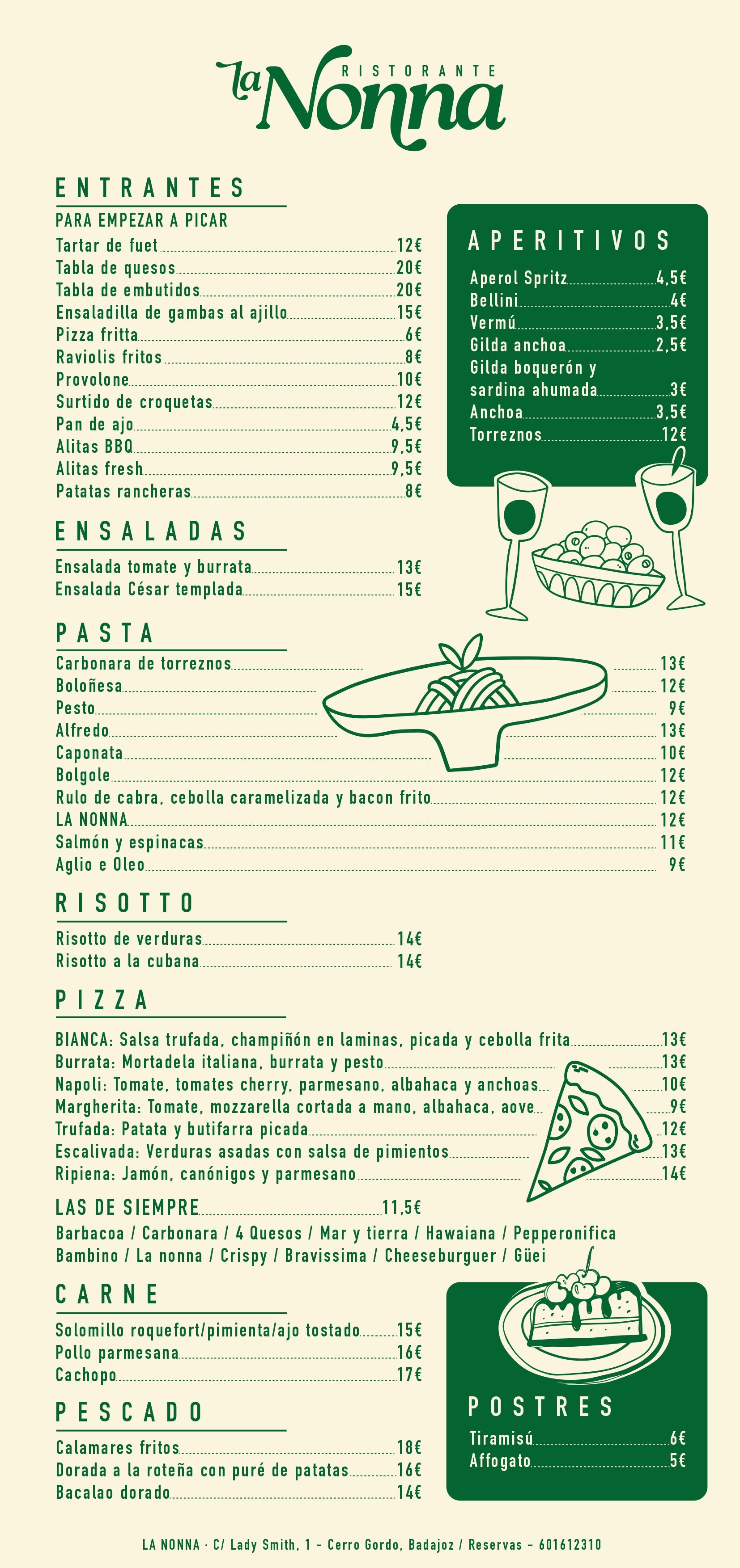 Carta deLa Nonna Ristorante Badajoz