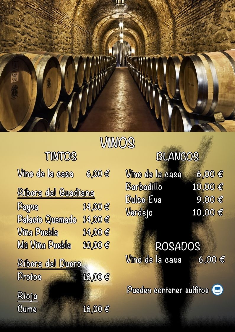 Carta deRestaurante Agustín Badajoz