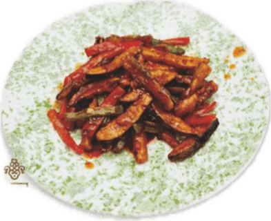 BEREJENA SALTEADO en salsa yu-xiang en 