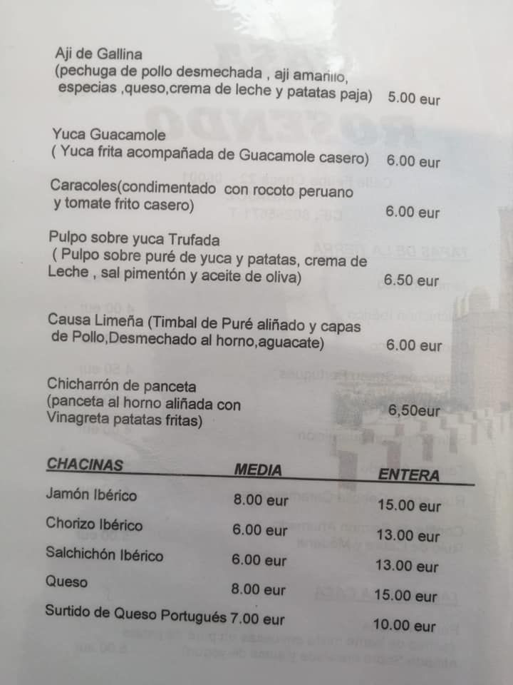 Carta deCasa Rosendo Badajoz