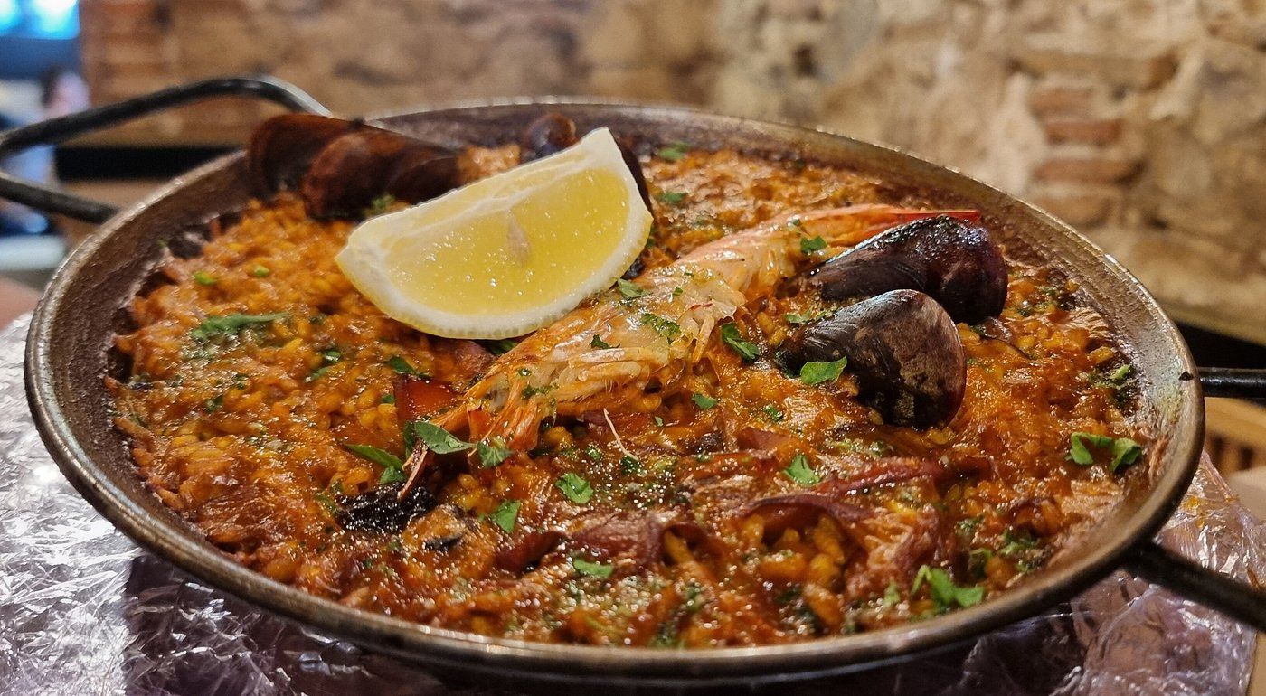 Paella de marisco en 