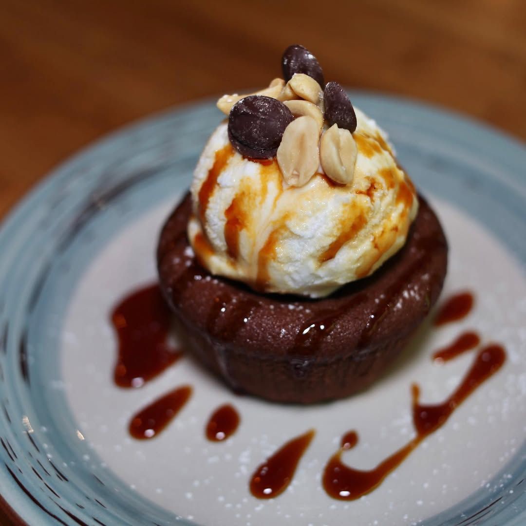 Coulant de chocolate con gelado de vanilla. en 