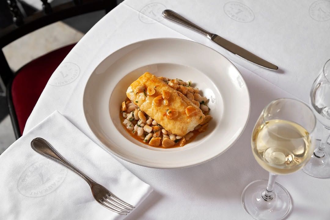Bacalao a la llauna con judías del Ganxet en 