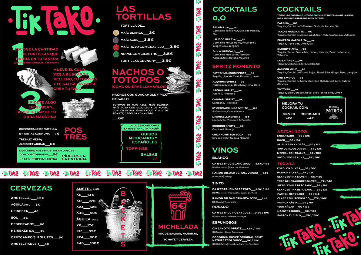 Carta deTik Tako Barcelona