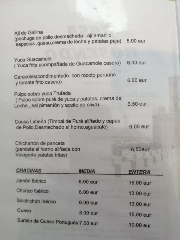 Carta deCasa Rosendo Badajoz