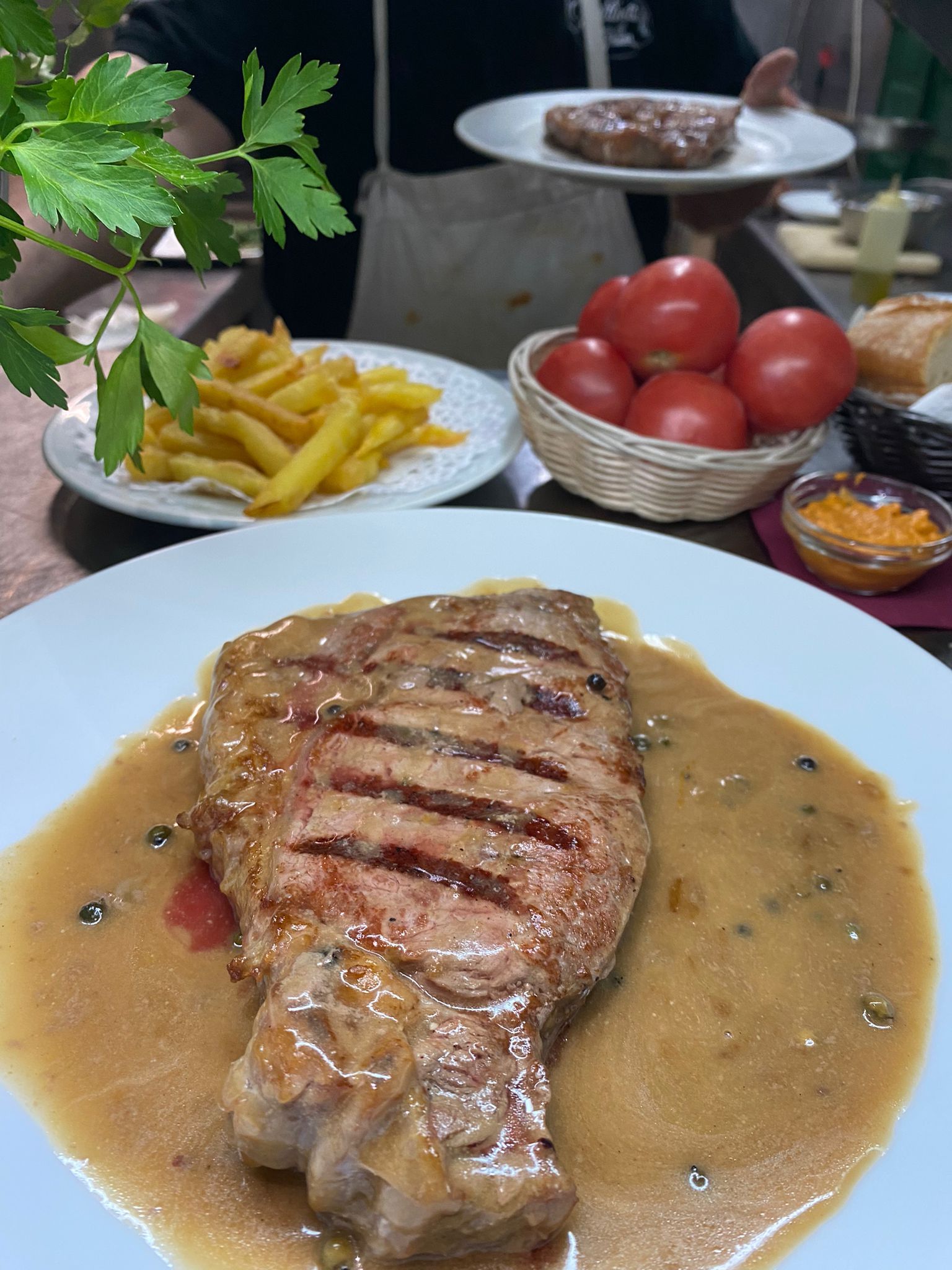 bistec al roquefort o a la pimienta en Barcelona