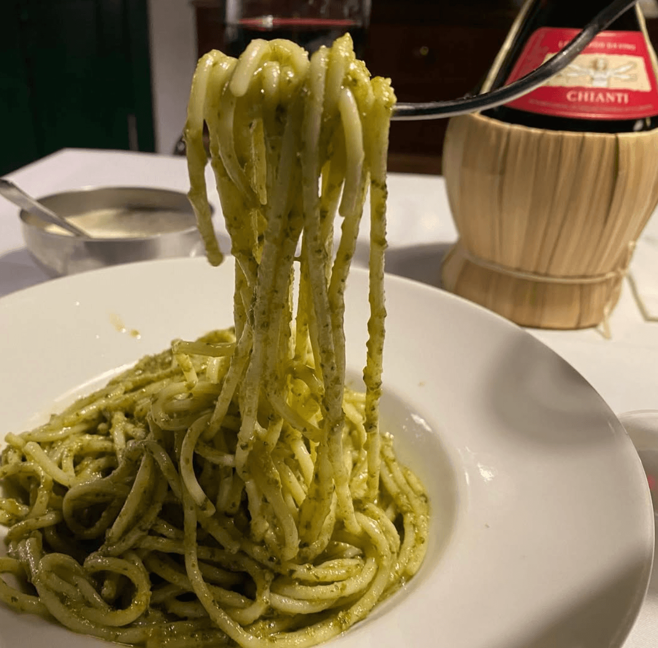 spaghetti al pesto en 